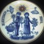 SANTA CLARA BLUE GOLD PORCELAIN COLLECTIBLE PLATE #2671 MARIA MENDEZ CHRISTMAS