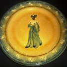 ANTIQUE PLATE FRENCH POTTERY GLAZED CERAMIC HANDPAINTED WOMAN FRANCE
