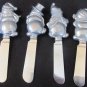 CHARMING CHRISTMAS DECOR LENOX PEWTER STEEL SPREADERS CHEESE KNIFES SET OF 4