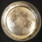 ANTIQUE SILVERPLATED HAND CHASED INTRICATE EMBOSSED 13" TRAY CHELTENHAM ENGLAND