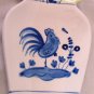 BOSTON WAREHOUSE TRADING BLUE ROOSTER PORCELAIN SPOON REST LIKE DELFT