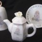 ENESCO PRECIOUS MOMENT JUNE GIRL BIRTHDAY MINIATURE PLATE DECORATIVE TEAPOT BELL