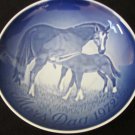 ROYAL COPENHAGEN BLUE PORCELAIN HORSES PLATE MOTHER'S DAY 1972 DENMARK 6"