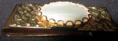GOLD FILLED DECORATED WITH PEARL PAPER MONEY CLIP HOLDER
