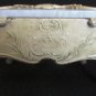 ANTIQUE JBH HITSCH FOUNDRY CAST IRON FOOTED JEWELRY CHEST W/MARBLE LID ITALY
