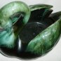 CANADA POTTERY BLUE MOUNTAIN POTTERY GREEN GLAZE DRIP GLAZED CERAMIC SWAN BOWL