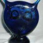 MURANO COBALT GLASS OWL FIGURINE PAPERWEIGHT