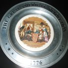 GREAT AMERICAN REVOLUTION CANTON PVK PEWTER PLATE BETSY ROSS & FLAG WADE 1776