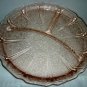 VINTAGE PINK INDIANA GLASS RECOLLECTION DIVIDED DINNER PLATE CHERRY BLOSSOM
