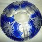 AJKA VINTAGE CZECH BOHEMIAN CUT BLUE TO CLEAR CRYSTAL ASHTRAY STARS PATTERN