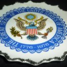 VINTAGE PORCELAIN SEAL OF UNITED STATES OF AMERICA PLATE LEGO JAPAN BICENTENNIAL