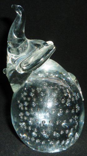 BEAUTIFUL CLEAR BUBLE PAPER WEIGHT ELEPHANT