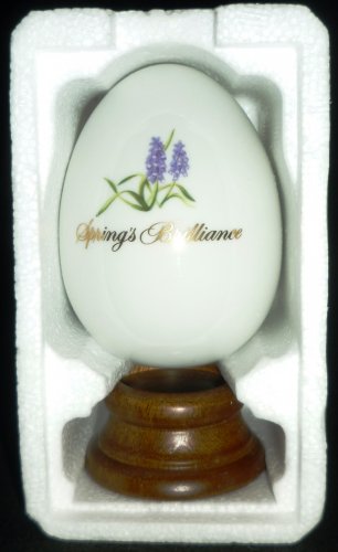 PORCELAIN DECORATIVE EGG FIGURINE HANDPAINTED SPING BRILLIANCE FLOWERS AVON