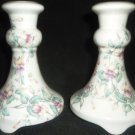 GORGEOUS FINE PORCELAIN PIP BAINBRIDGE CAITHNESS PORCELAIN CANDLEHOLDERS SET 2