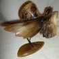 BEAUTIFUL HAND CARVING HORN BONE STORK BIRD SCULPTURE FIGURINE KOREA