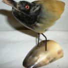 BEAUTIFUL HAND CARVING HORN BONE STORK BIRD SCULPTURE FIGURINE KOREA