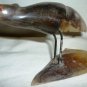 BEAUTIFUL HAND CARVING HORN BONE PEACOCK BIRD SCULPTURE FIGURINE KOREA