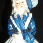 BEAUTIFUL VINTAGE OCCUPIED JAPAN VICTORIAN WOMAN LADY FIGURINE WHITE & BLUE