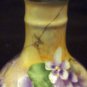 ANTIQUE PORCELAIN HANDPAINTED VIOLETS DAISIES SIGNED SALT & PEPPER AUSTRIA
