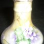 ANTIQUE PORCELAIN HANDPAINTED VIOLETS DAISIES SIGNED SALT & PEPPER AUSTRIA