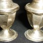 VINTAGE N.S. CO STERLING SILVER PEDESTAL SALT & PEPPER SHAKERS SET/6 BEADED EDGE