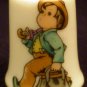 VINTAGE CHINA THUMB THIMBLE PORCELAIN JAPAN HANDPAINTED BOY