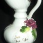 CHARMING VINTAGE BONE CHINA MINIATURE AMPHORA PITCHER SCULPTURED CARNATION