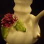 CHARMING VINTAGE BONE CHINA MINIATURE AMPHORA PITCHER SCULPTURED CARNATION