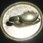 SILVERPLATED CAT IN SAUCER RING JEWELRY VANITY HOLDER