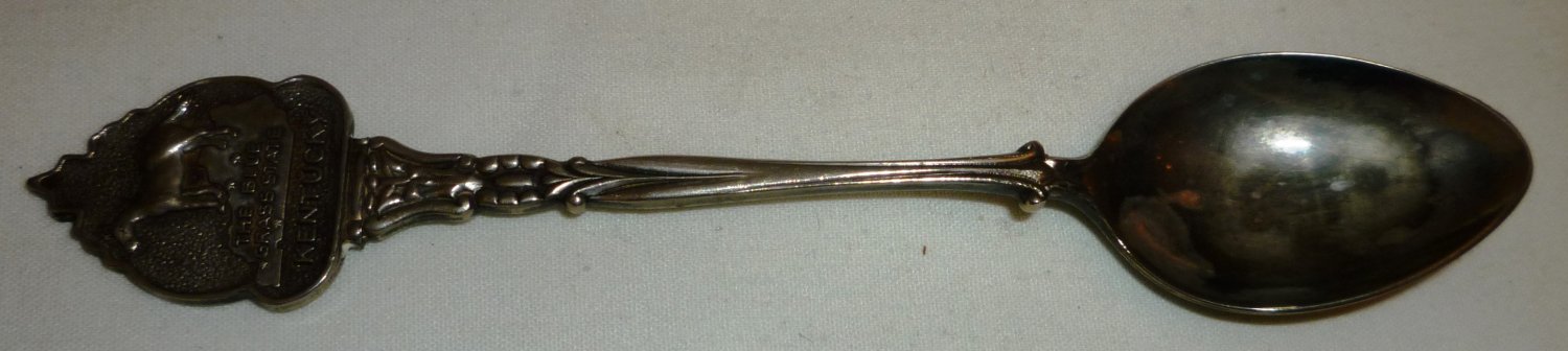 VINTAGE SILVERPLATED KENTUCKY THE BLUE GRASS STATE HORSE COLLECTIBLE SPOON