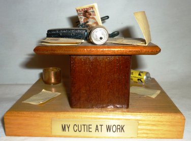 CHARMING HUMOROUS OFFICE DECOR 'MY CUTIE AT WORK' FIGURINE