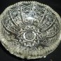 VINTAGE CLEAR CRYSTAL GLASS SAWTOOTH EDGE STAR & FAN DESIGN CANDY BOWL TREE FEET