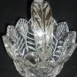 BEAUTIFUL MIKASA CUT PRESSED GLASS BRIDE'S BASKET WITH HANDLE