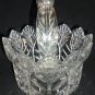 BEAUTIFUL MIKASA CUT PRESSED GLASS BRIDE'S BASKET WITH HANDLE