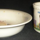 CHARMING PORCELAIN LENOX CHINA BEARS HEIRLOOM COLLECTION CHILD'S CUP & BOWL SET