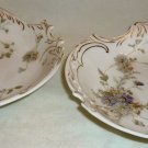 ANTIQUE GERMANY ROSENTHAL SAVOY SCALLOPED EDGES PORCELAIN FLORAL DAISIES 2 BOWLS