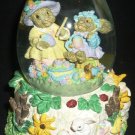 EASTER EGG WATER GLOBE MUSIC BOX HAPPY BUNNIES