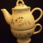 PFALTZGRAFF CHRISTMAS PORCALIN STACKABLE TEAPOT & CUP