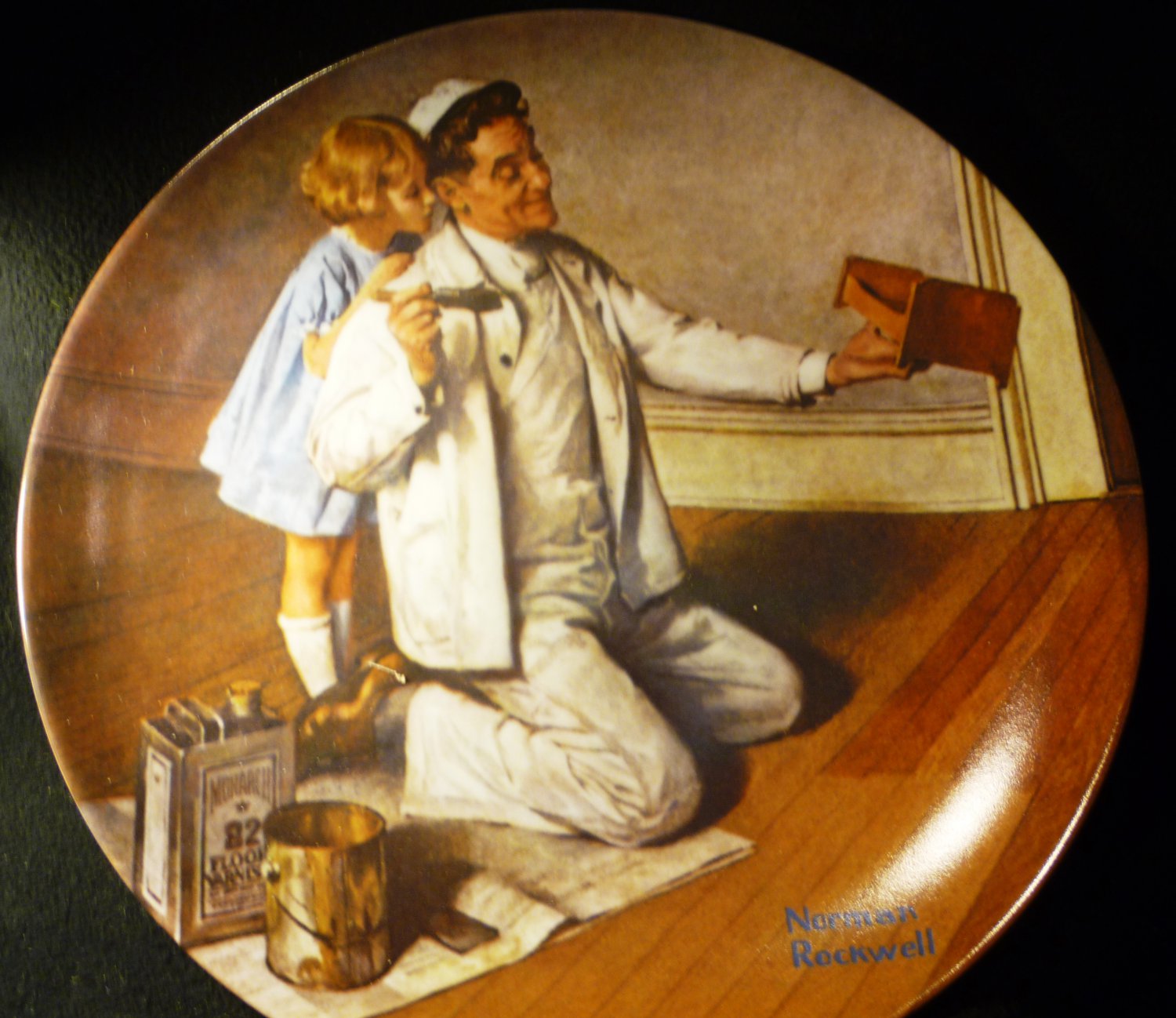 Knowles Collectible Plate The Painter Norman Rockwell 1983 Nmb