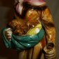 VINTAGE PORCELAIN GLAZED BISQUE FIGURINE WOLD LADY WITH VEGETABLES CORN