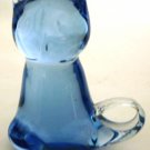 UNITED STATES COMMEMORATIVE FINE ARTS GALLERY BLUE GLASS FIGURINE KITTY CAT