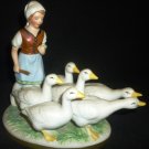 ANTIQUE GEROLD PORCELAIN PORELAIN BISQUE GIRL WITH GEESE FIGURINE GERMANY ANTIQUE GEROLD PORCELAIN PORELAIN BISQUE GIRL WITH GEESE FIGURINE GERMANY
