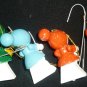 VINTAGE TRIM A TREE HANDPAINTED WOODEN CHRISTMAS 4 ORNAMENTS MUSICAL KIDS