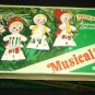VINTAGE TRIM A TREE HANDPAINTED WOODEN CHRISTMAS 4 ORNAMENTS MUSICAL KIDS