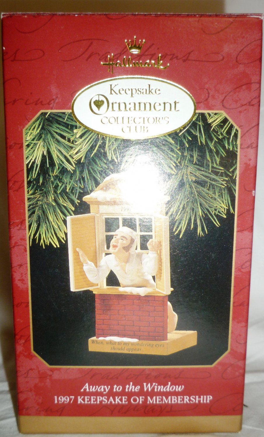 HALLMARK KEEPSAKE ORNAMENT COLLECTOR'S CLUB 'AWAY TO THE WINDOW' 1997