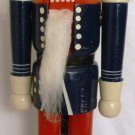 WOODEN NUTCRACKER PRINCE CHRISTMAS HANDPAINTED BLUE UNIFORM TOP HAT
