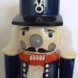 WOODEN NUTCRACKER PRINCE CHRISTMAS HANDPAINTED BLUE UNIFORM TOP HAT