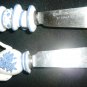 BORTON WAREHOUSE TEAPOT & TEA CUPS STEEL SPREADERS SET OF 2