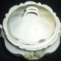 GORGEOUS ANTIQUE PORCELAIN BEADED ROSES PATTERN SIGNED XX LIDDED SUGAR BOWL