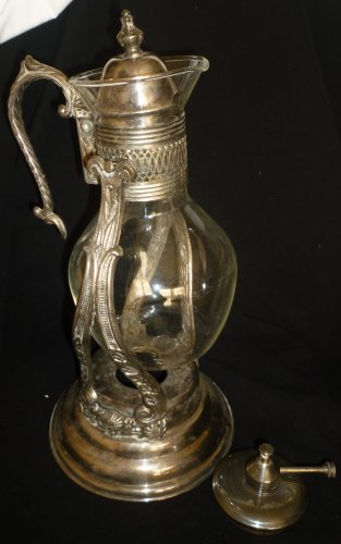 VINTAGE ENGLISH SILVER USA LEONARD CHAFFING CARAFE PITCHER LATTICE SILVERPLATE